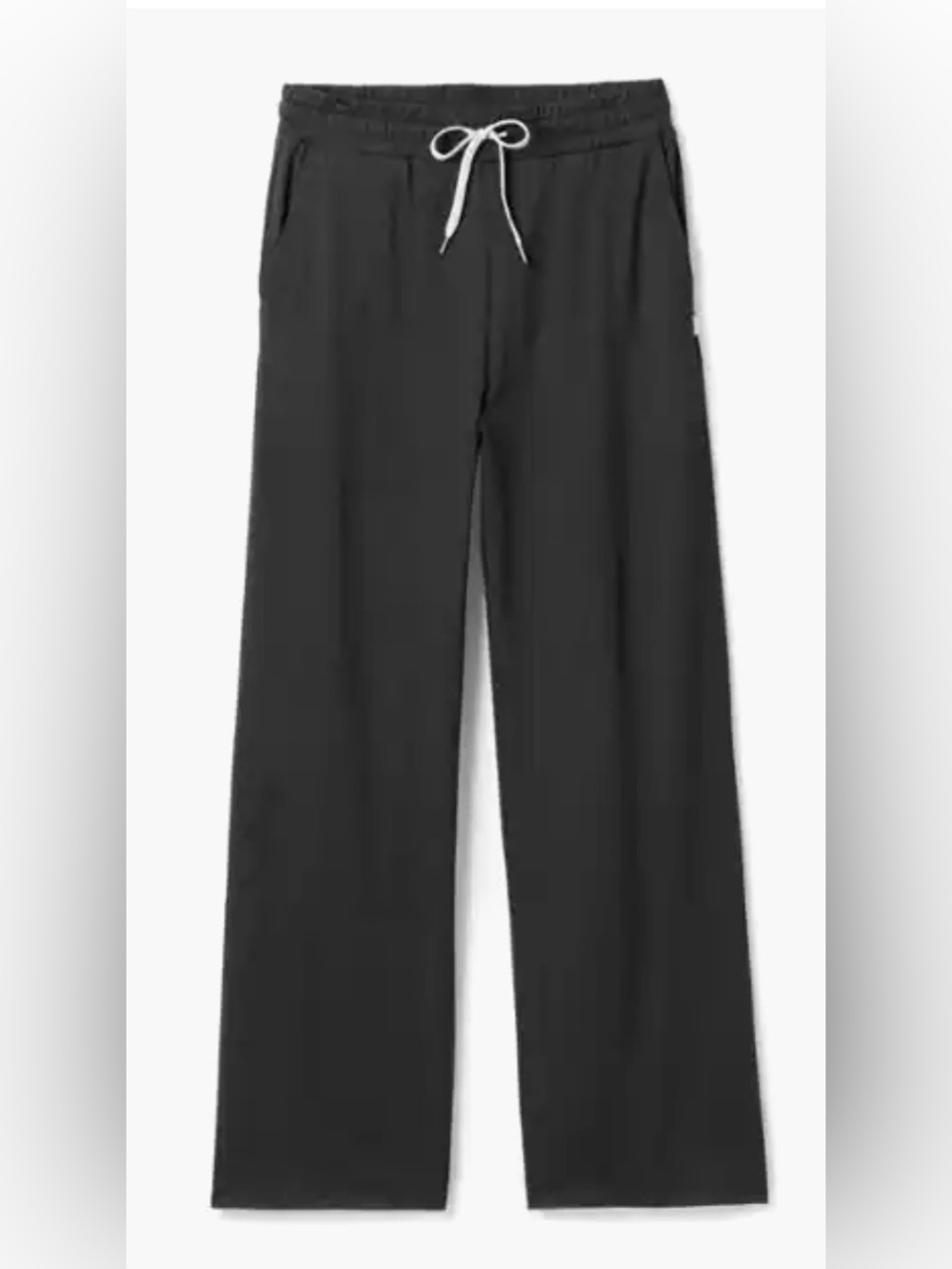 Vuori Halo Essential Wideleg Black Drawstring Lounge Pants, size small